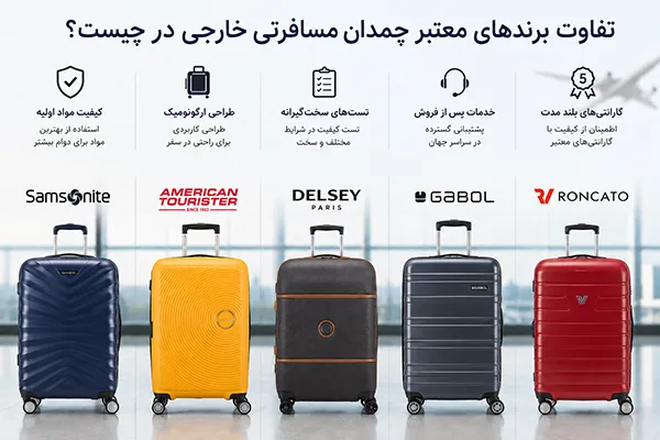 مقایسه برندهای معتبر چمدان مسافرتی خارجی